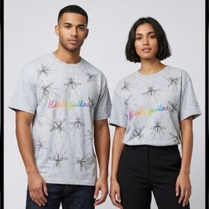 Fruit of the Loom HEAVY Grey VTG Y2K Michsquitos Tee,Camping/Outdoor, Unisex M